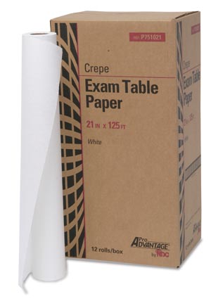 Table Paper Crepe White Standard 21 Inch Width x 125 Feet ProAdvantage (12/CS 48CS/PLT) by Pro Advantage  ID P751021